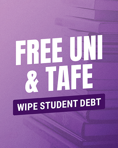 "Free uni and tafe" graphic